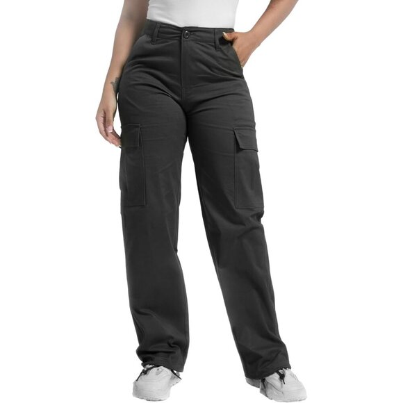 Women's Cargo Pants Cotton Relaxed Fit 6 Pockets Casual Hiking